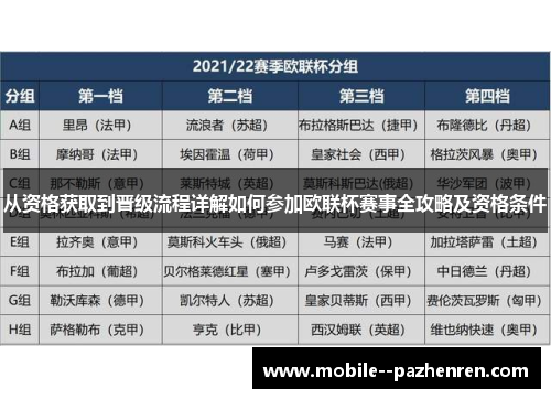 从资格获取到晋级流程详解如何参加欧联杯赛事全攻略及资格条件